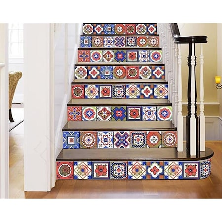 Gfancy Fixtures 6 x 6 in. Mediterra Red Terra Cotta Mosaic Peel & Stick Removable Tiles GF2476082